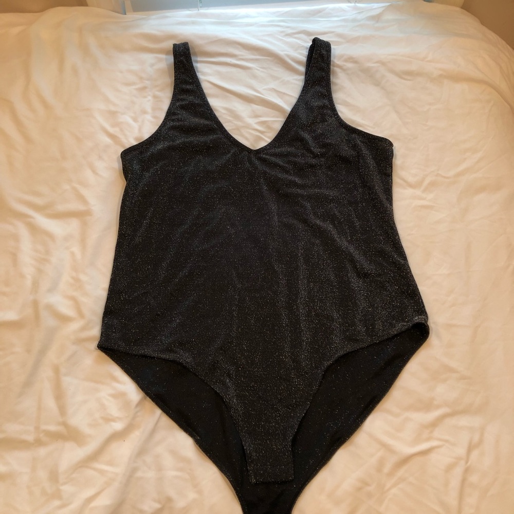 Black Shimmer Bodysuit